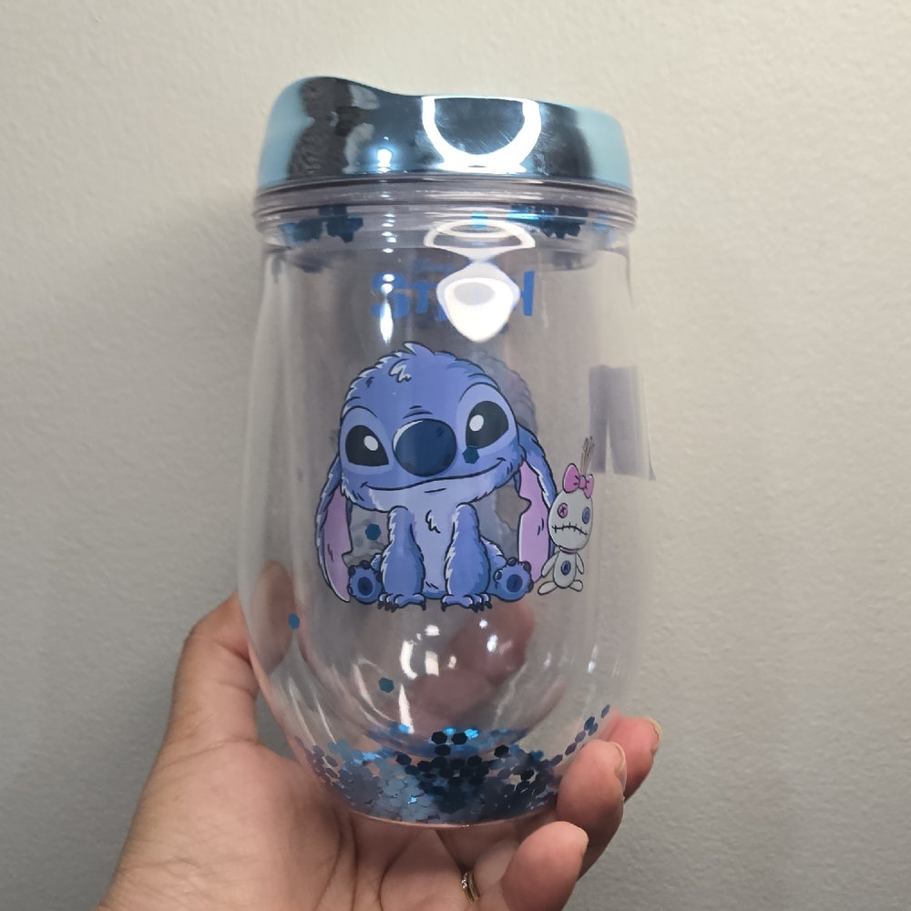 Stitch Tumbler with Blue Lid Plastic